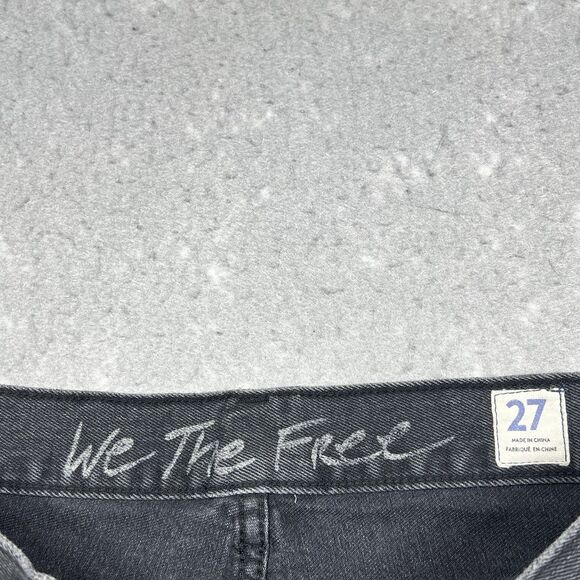 Free People We The Free Jeans Womens 27 BlackHigh-Rise Skinny Distressed Raw Hem - Picture 9 of 10